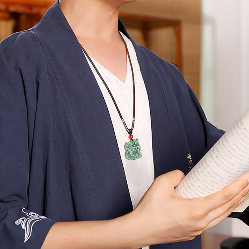 Jade-PiXiu-Halskette für Reichtum und Glück, spiritueller Schutz