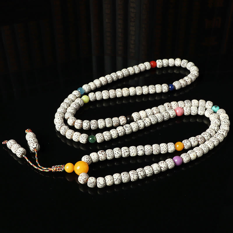 Bodhi Seed Reichtumsarmband mit Bernstein- und Achatperlen – Spirituelle Mala