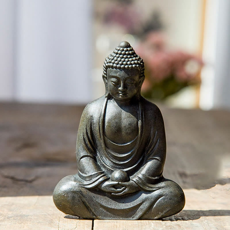 Meditating Buddha Statue Iron Powder Resin 10cm Serenity Décor