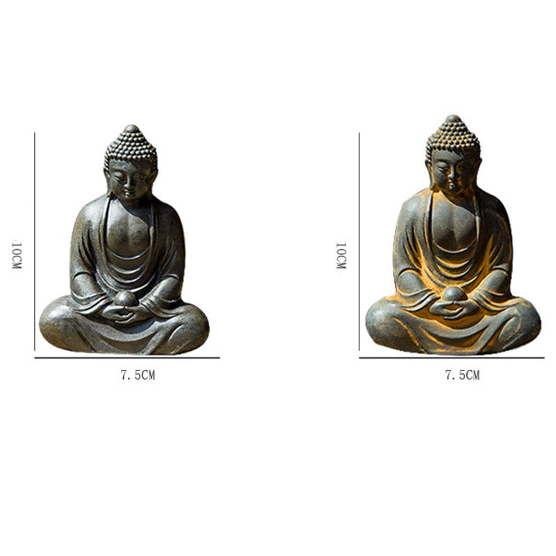 Meditating Buddha Statue Iron Powder Resin 10cm Serenity Décor