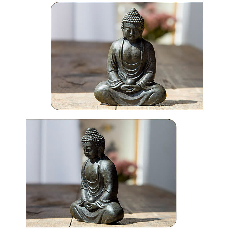 Meditating Buddha Statue Iron Powder Resin 10cm Serenity Décor