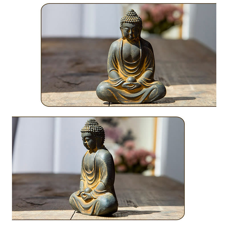 Meditating Buddha Statue Iron Powder Resin 10cm Serenity Décor