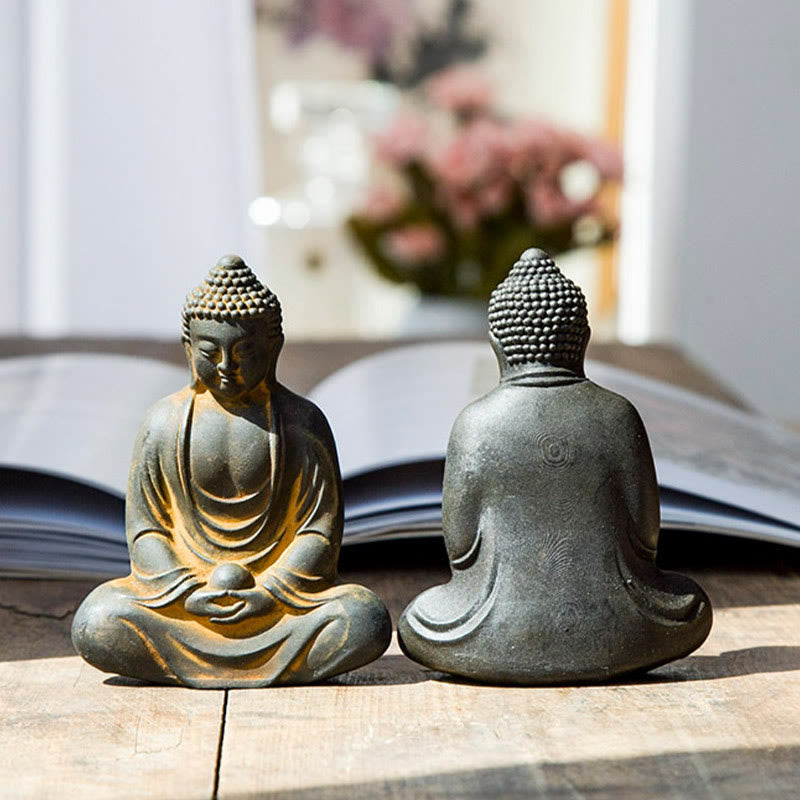 Meditating Buddha Statue Iron Powder Resin 10cm Serenity Décor