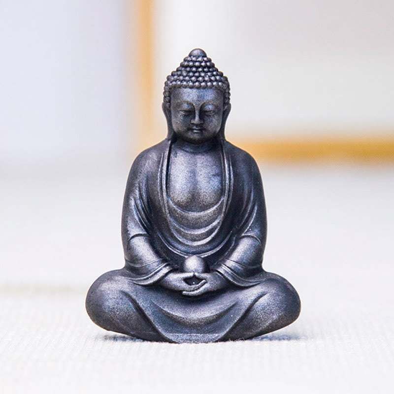 Meditating Buddha Statue Iron Powder Resin 10cm Serenity Décor