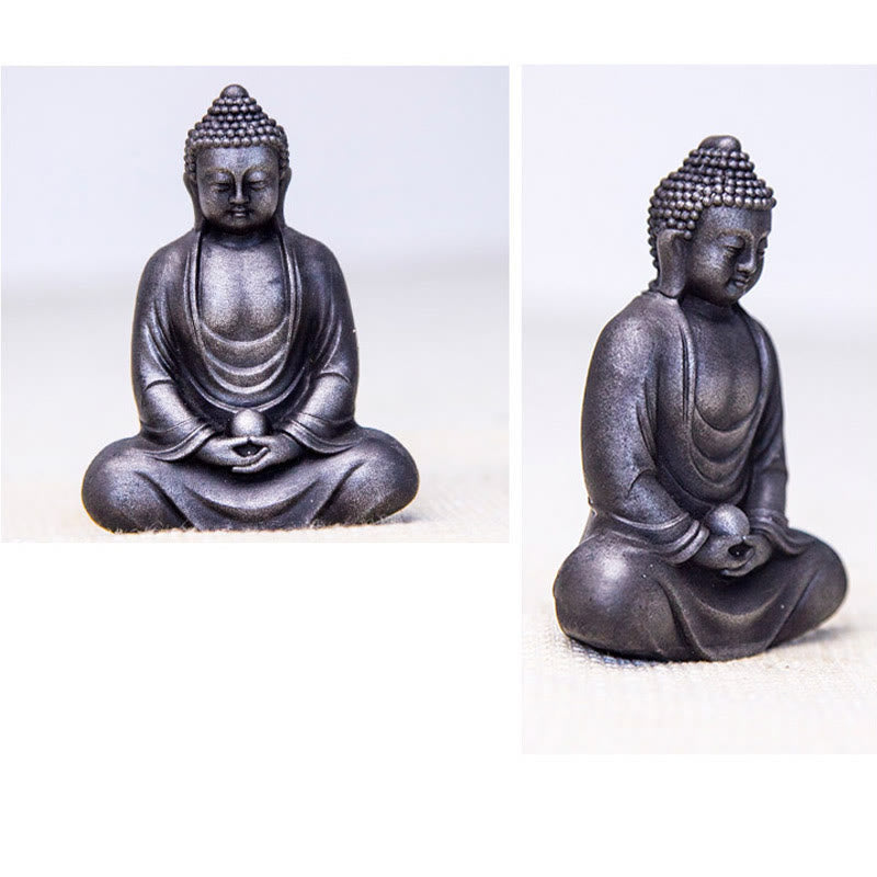 Meditating Buddha Statue Iron Powder Resin 10cm Serenity Décor