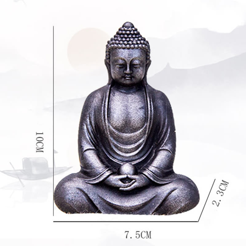 Meditating Buddha Statue Iron Powder Resin 10cm Serenity Décor