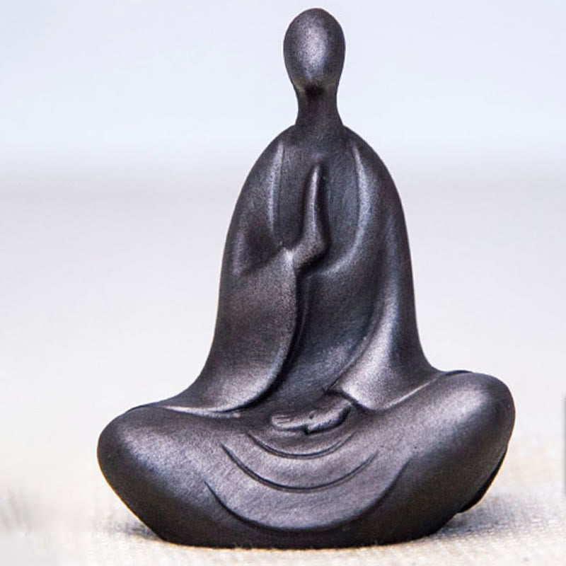 Meditation Buddha Statue Iron Powder Resin Rust 10cm