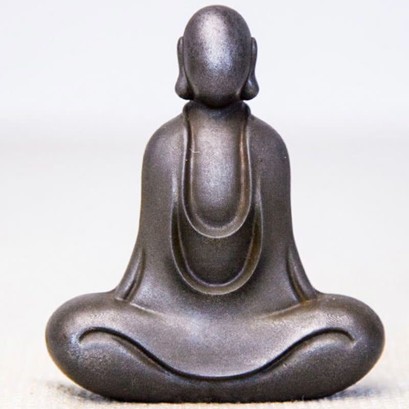 Meditation Buddha Statue Iron Powder Resin Rust 10cm