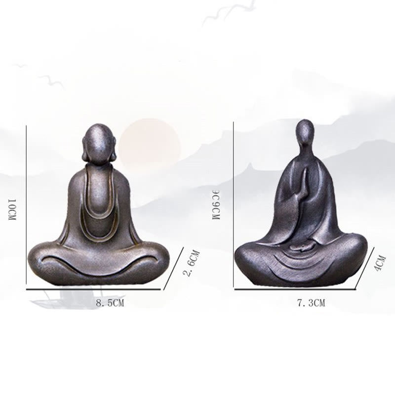 Meditation Buddha Statue Iron Powder Resin Rust 10cm