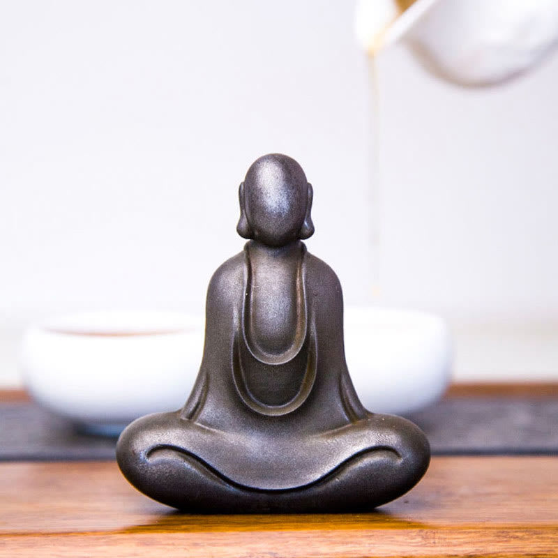 Meditation Buddha Statue Iron Powder Resin Rust 10cm