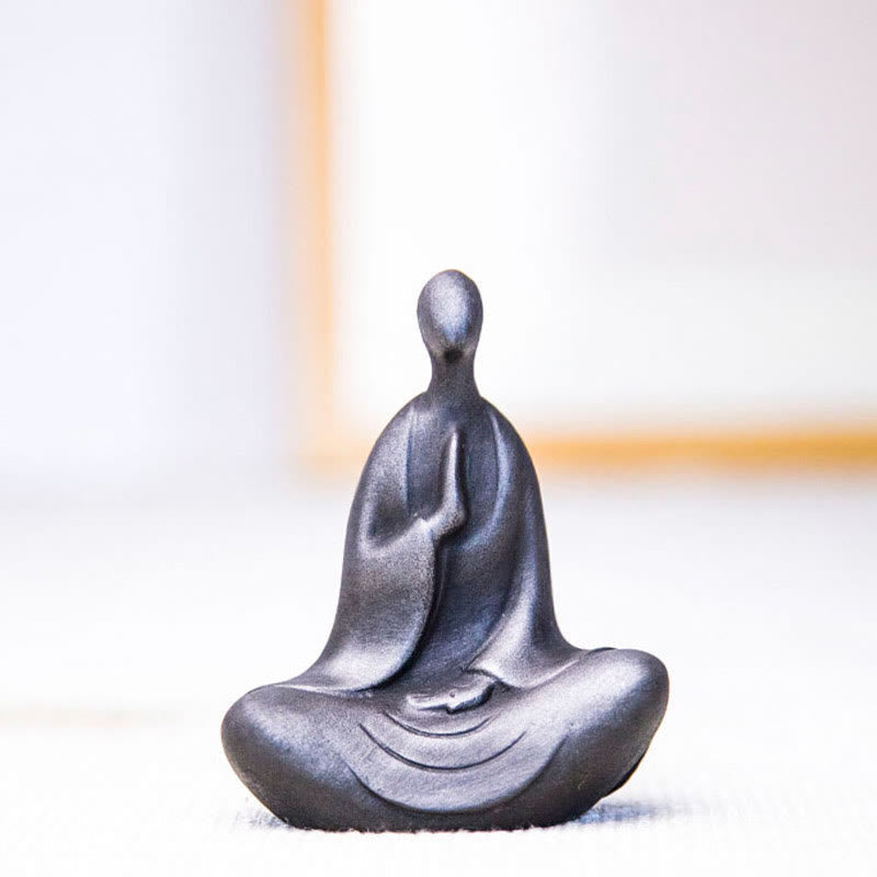 Meditation Buddha Statue Iron Powder Resin Rust 10cm