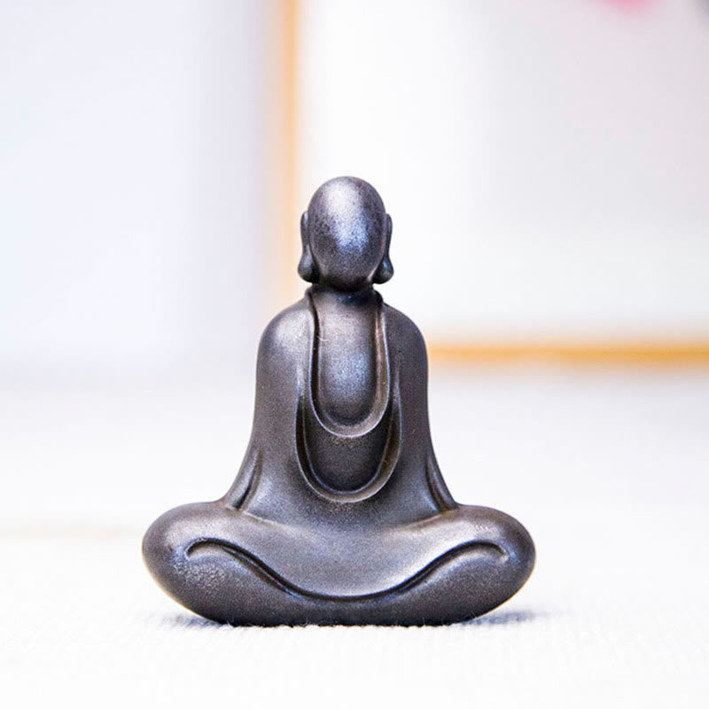 Meditation Buddha Statue Iron Powder Resin Rust 10cm