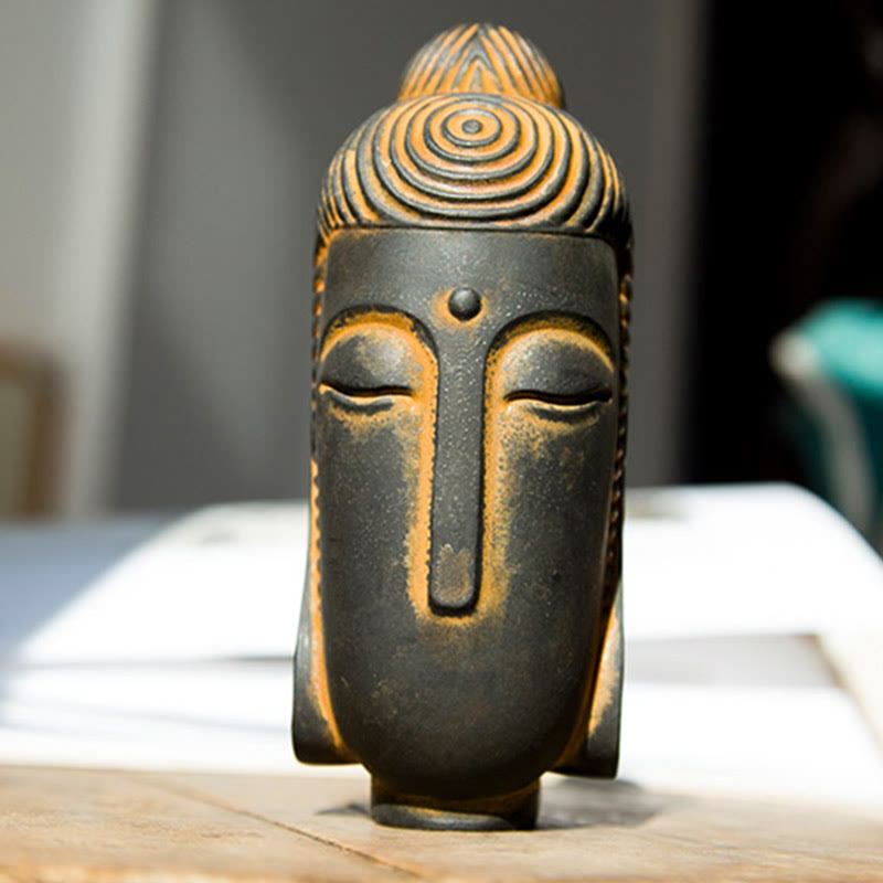 Meditating Buddha Statue 15cm Iron Powder Rust Resin