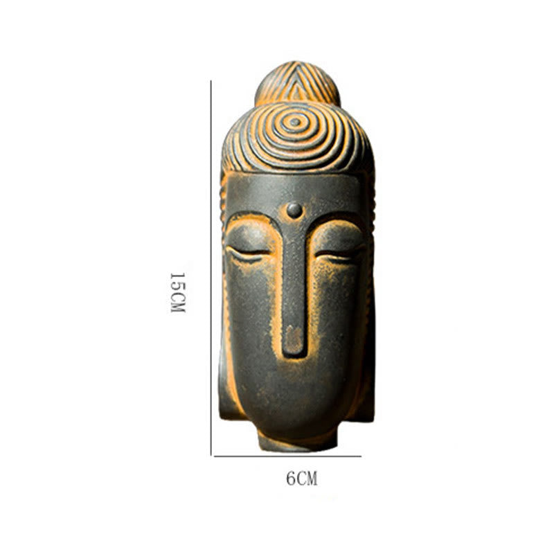 Meditating Buddha Statue 15cm Iron Powder Rust Resin
