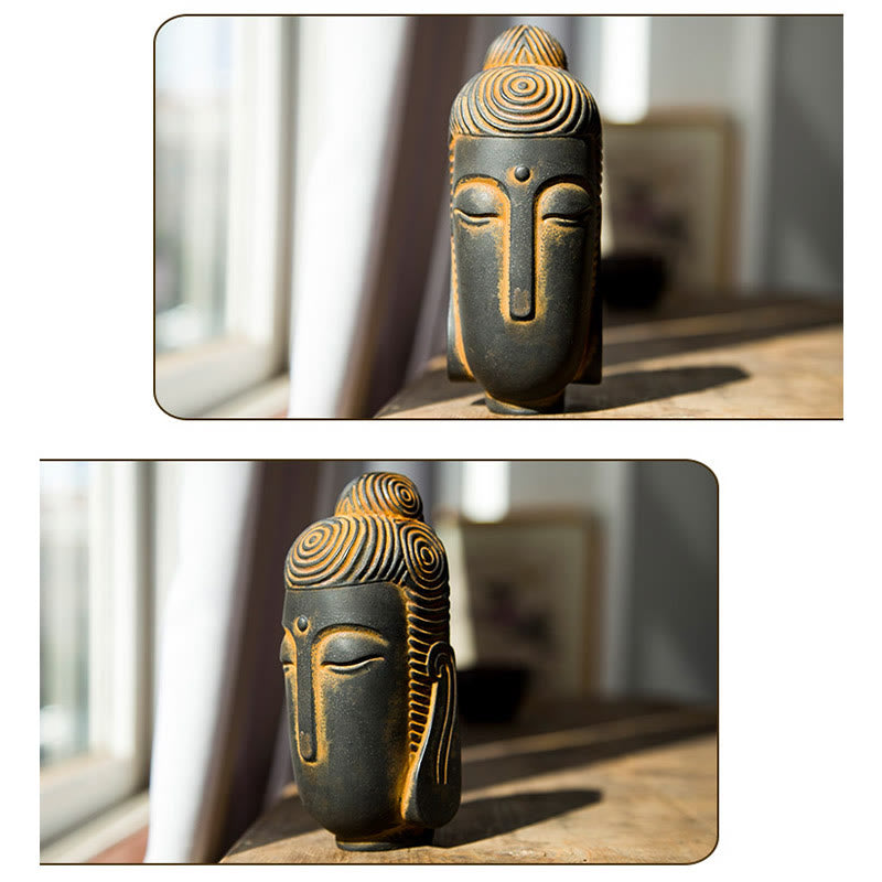 Meditating Buddha Statue 15cm Iron Powder Rust Resin