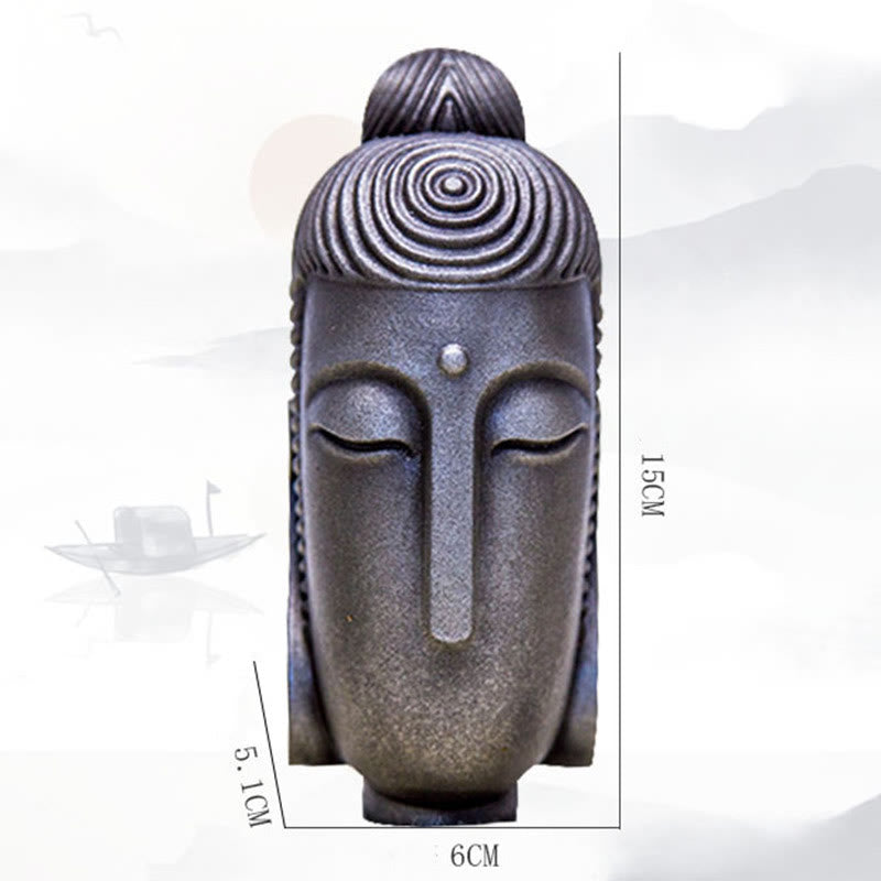 Meditating Buddha Statue 15cm Iron Powder Rust Resin