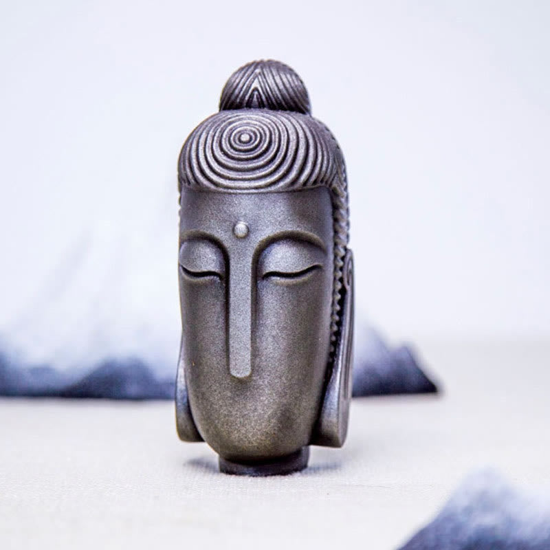 Meditating Buddha Statue 15cm Iron Powder Rust Resin