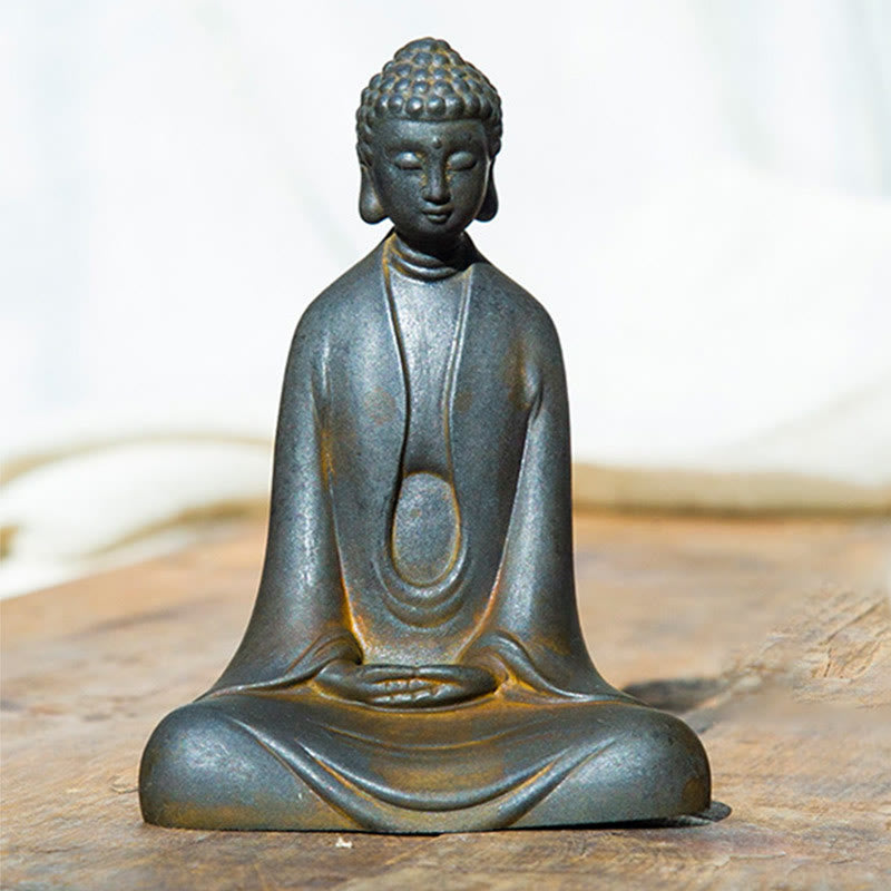 Meditation Buddha Statue | Iron Powder Rust Cast 12cm Sculpture