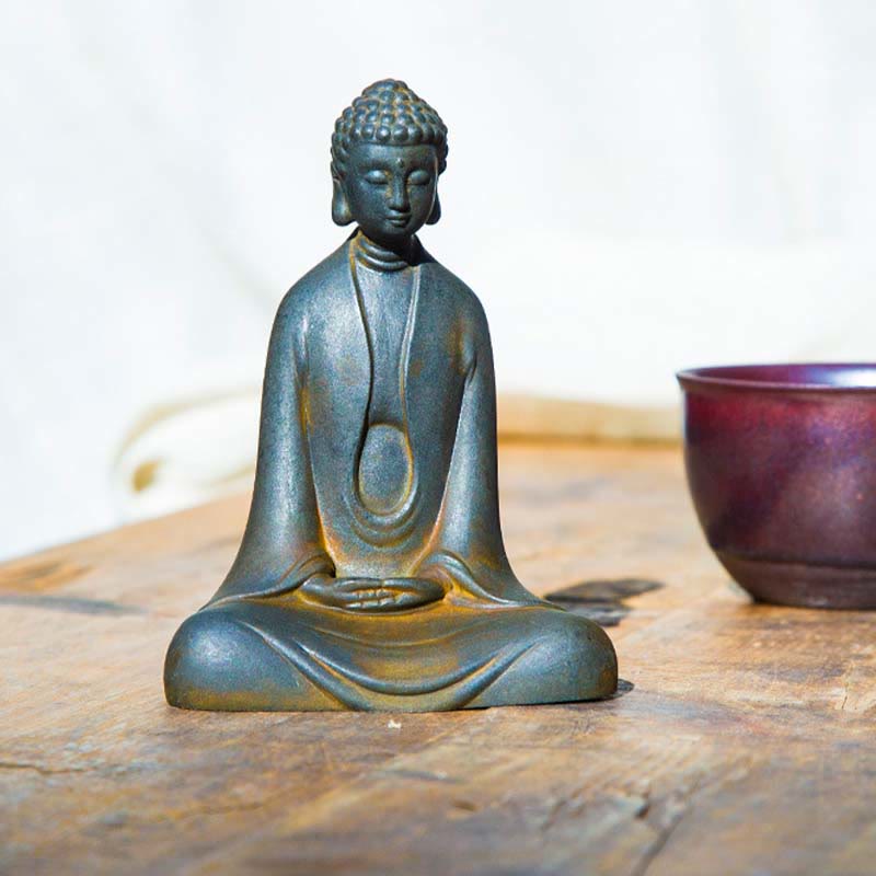 Meditation Buddha Statue | Iron Powder Rust Cast 12cm Sculpture