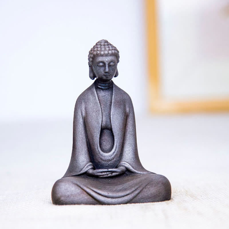 Meditation Buddha Statue | Iron Powder Rust Cast 12cm Sculpture