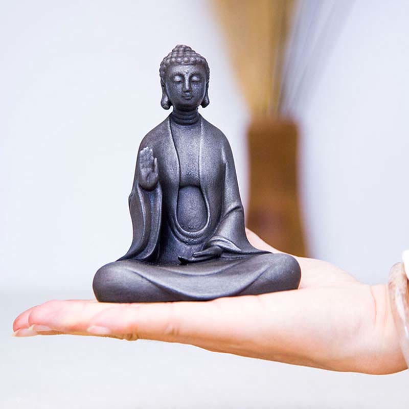 Meditation Buddha Statue | Iron Powder Rust Cast 12cm Sculpture