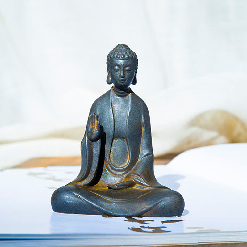 Meditation Buddha Statue | Iron Powder Rust Cast 12cm Sculpture