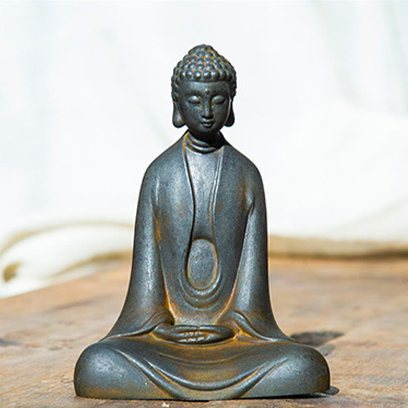 Meditation Buddha Statue | Iron Powder Rust Cast 12cm Sculpture