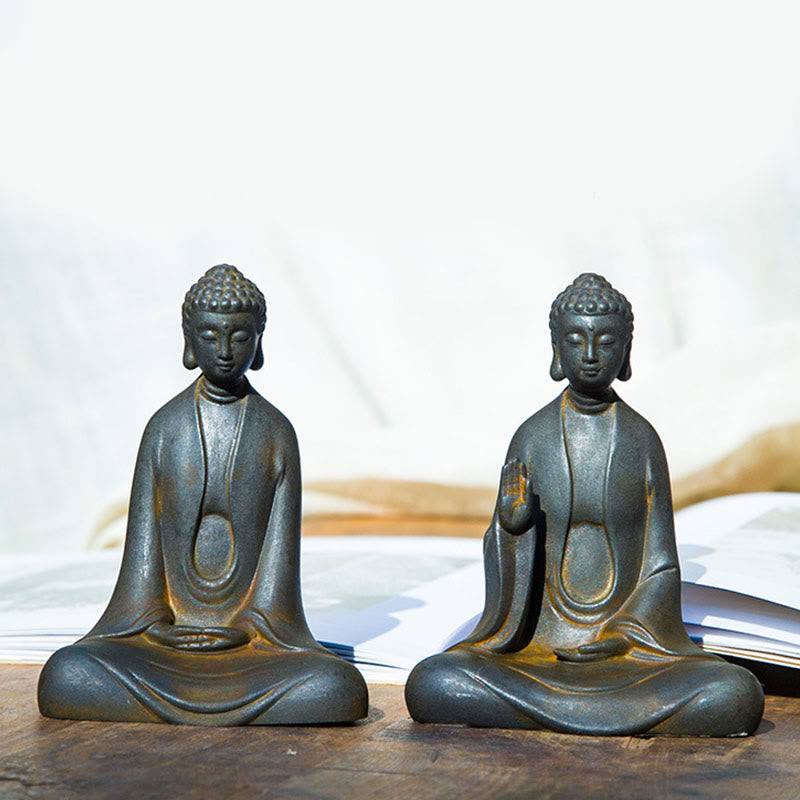 Meditation Buddha Statue | Iron Powder Rust Cast 12cm Sculpture