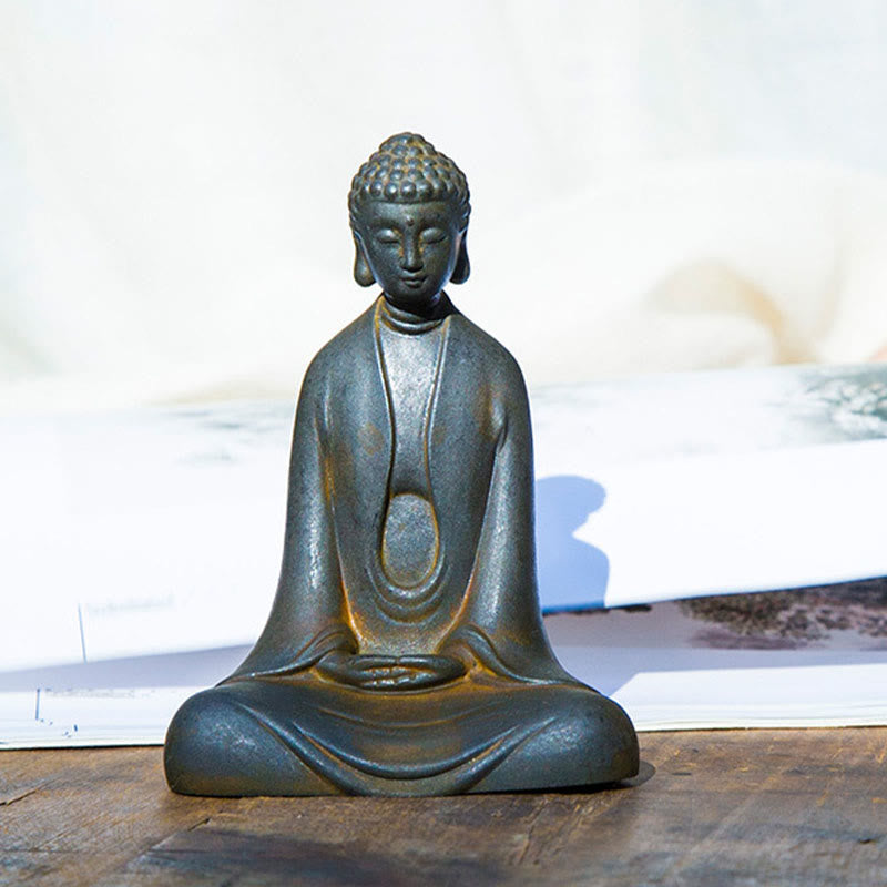 Meditation Buddha Statue | Iron Powder Rust Cast 12cm Sculpture