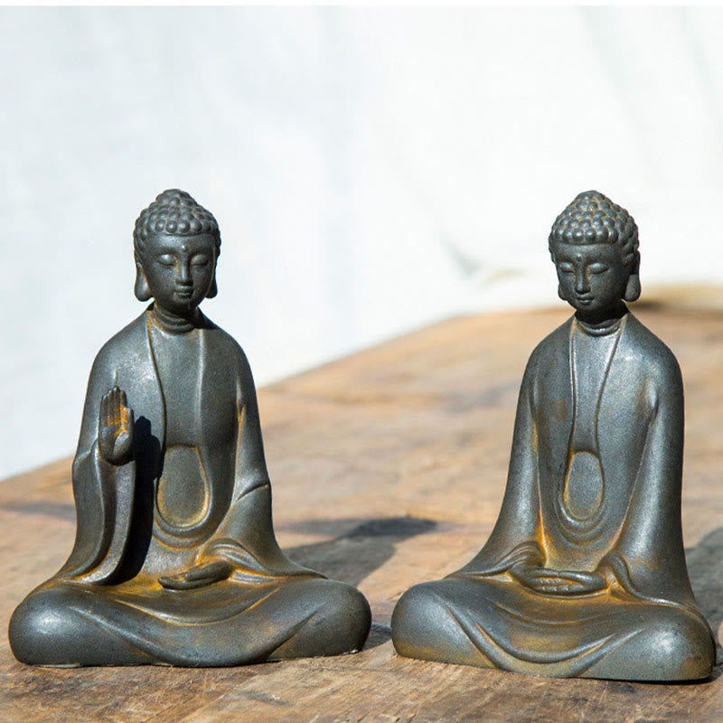 Meditation Buddha Statue | Iron Powder Rust Cast 12cm Sculpture
