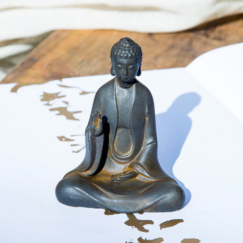 Meditation Buddha Statue | Iron Powder Rust Cast 12cm Sculpture