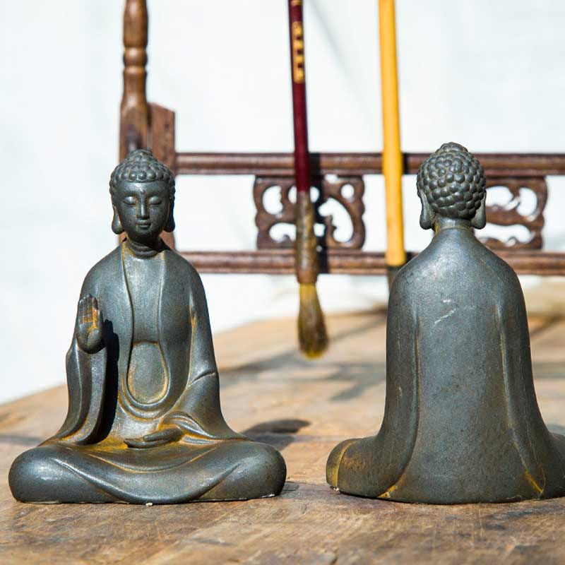 Meditation Buddha Statue | Iron Powder Rust Cast 12cm Sculpture