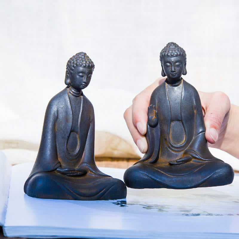 Meditation Buddha Statue | Iron Powder Rust Cast 12cm Sculpture