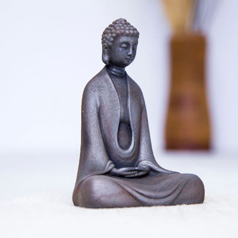 Meditation Buddha Statue | Iron Powder Rust Cast 12cm Sculpture
