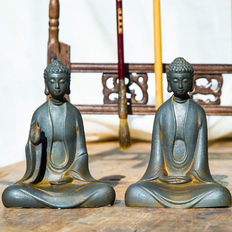 Meditation Buddha Statue | Iron Powder Rust Cast 12cm Sculpture