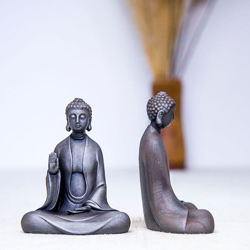 Meditation Buddha Statue | Iron Powder Rust Cast 12cm Sculpture