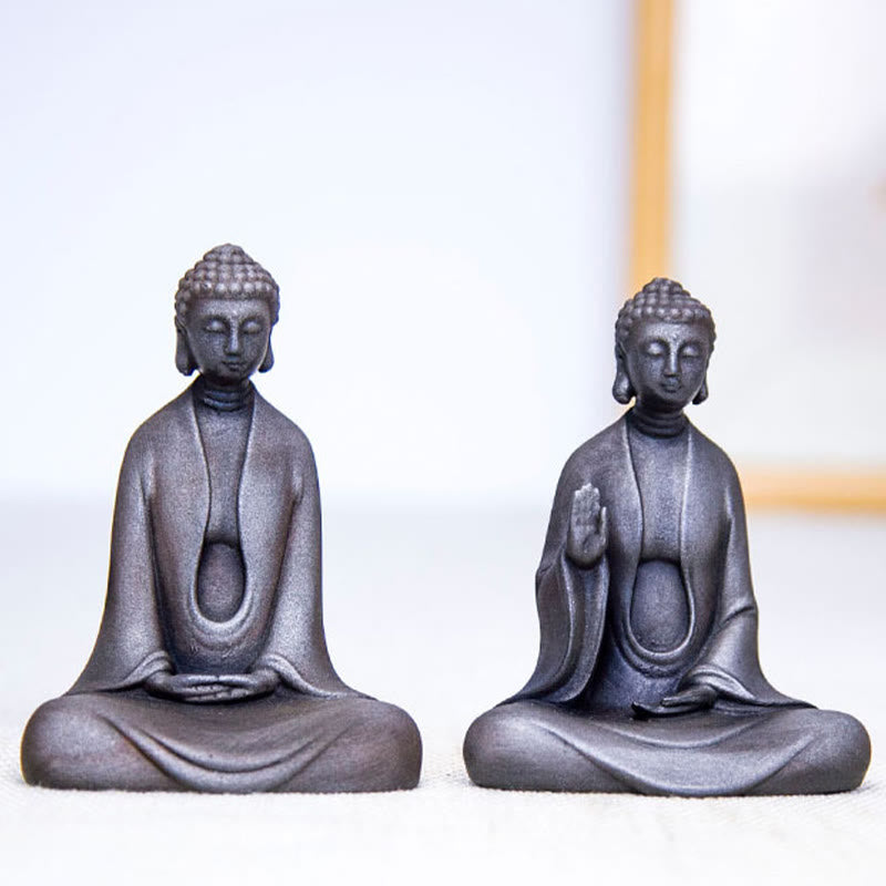Meditation Buddha Statue | Iron Powder Rust Cast 12cm Sculpture