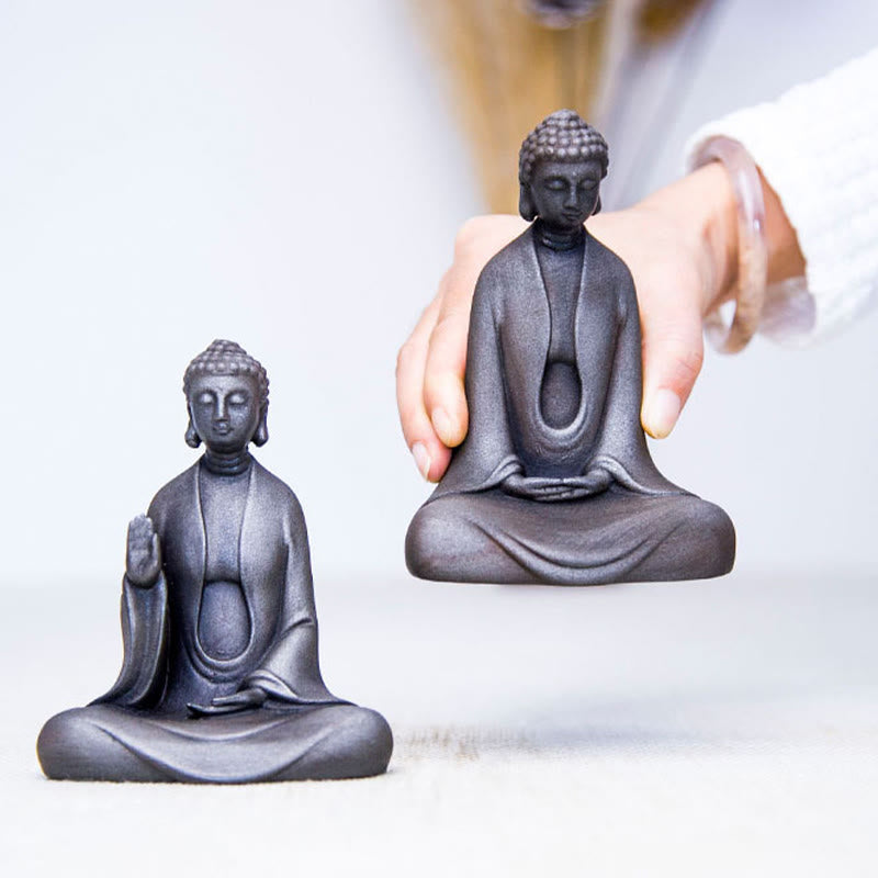 Meditation Buddha Statue | Iron Powder Rust Cast 12cm Sculpture