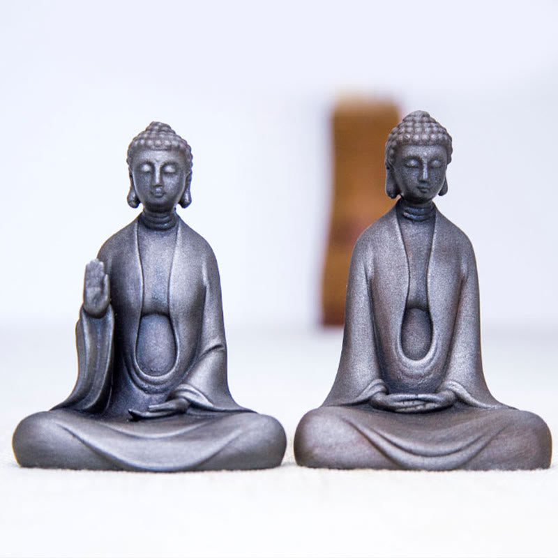 Meditation Buddha Statue | Iron Powder Rust Cast 12cm Sculpture