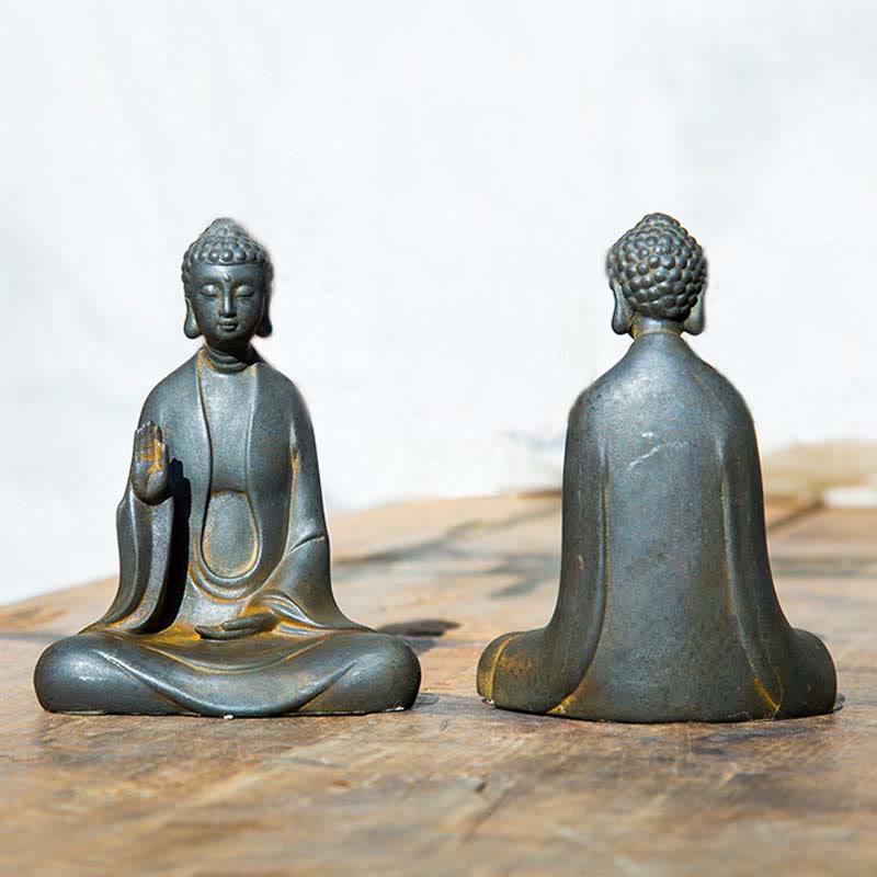 Meditation Buddha Statue | Iron Powder Rust Cast 12cm Sculpture