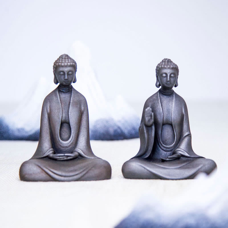 Meditation Buddha Statue | Iron Powder Rust Cast 12cm Sculpture