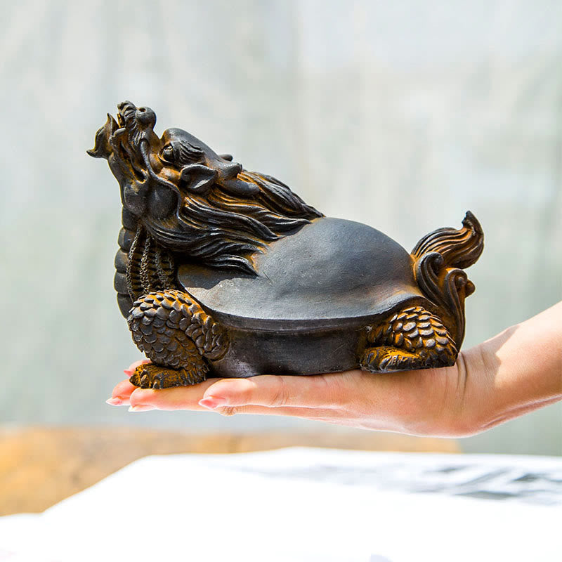 Dragon Turtle Spiritual Statue | Iron Powder Resin 17cm