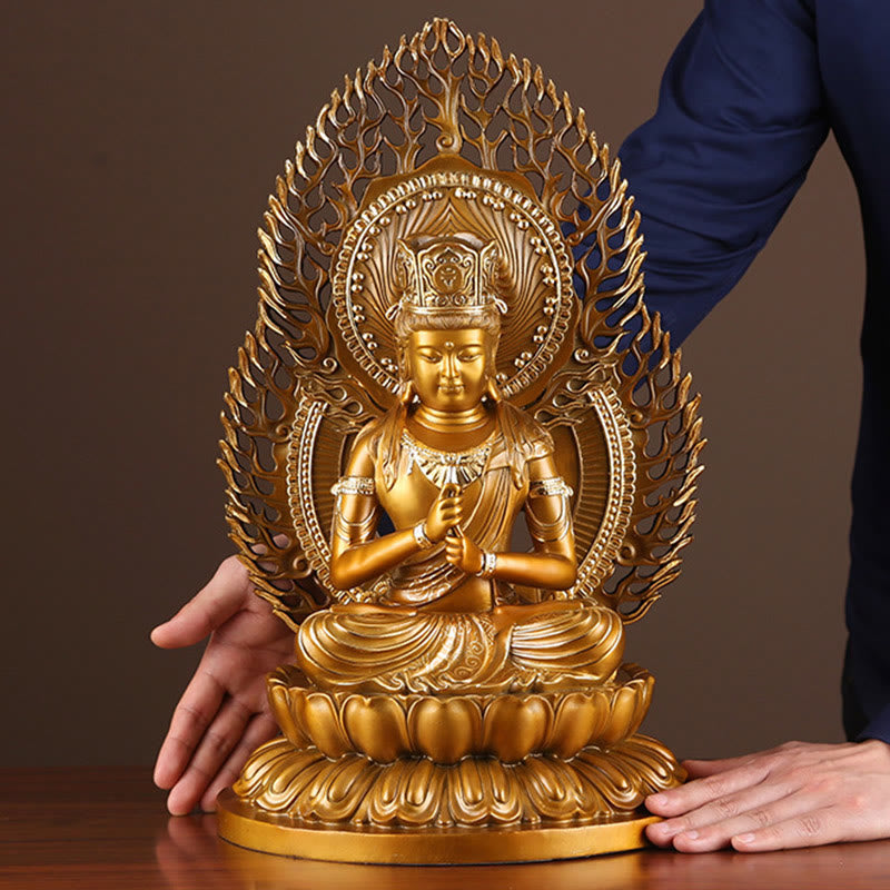 Serene Copper Tathagata Buddha Statue 25x24x42 cm
