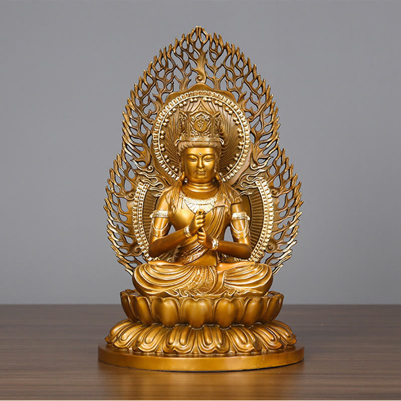 Serene Copper Tathagata Buddha Statue 25x24x42 cm