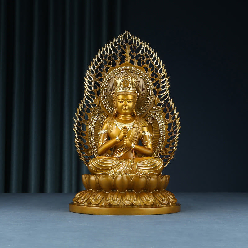 Serene Copper Tathagata Buddha Statue 25x24x42 cm