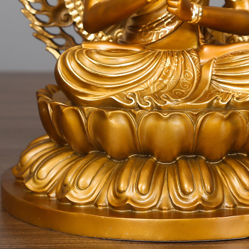 Serene Copper Tathagata Buddha Statue 25x24x42 cm