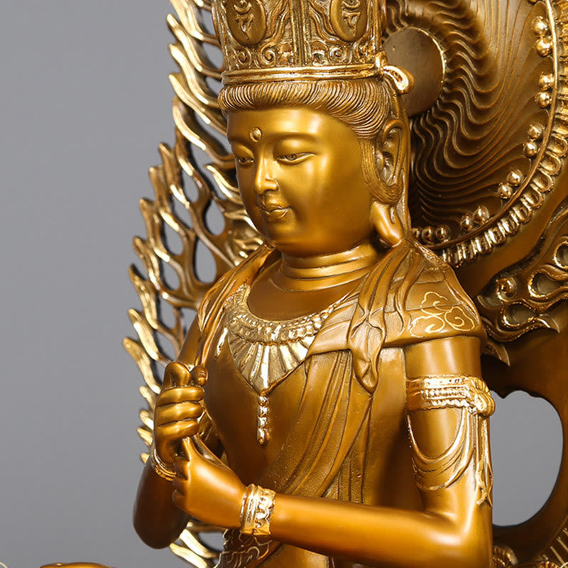 Serene Copper Tathagata Buddha Statue 25x24x42 cm