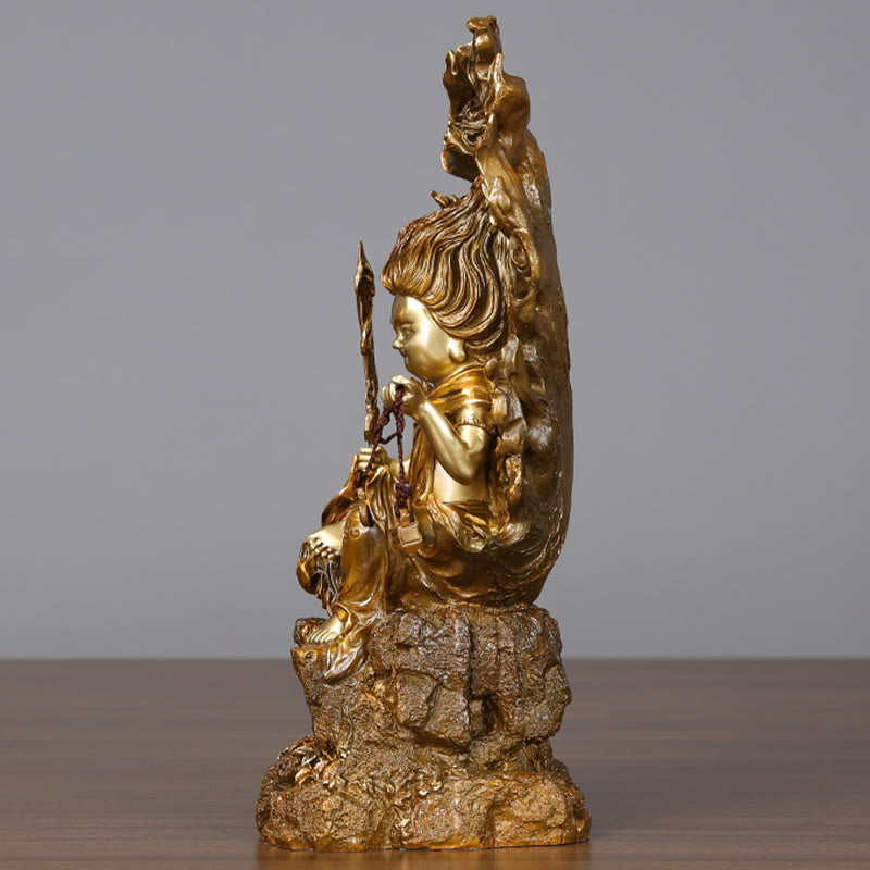 Acalanatha Buddha Copper Statue 15in Serenity Figurine