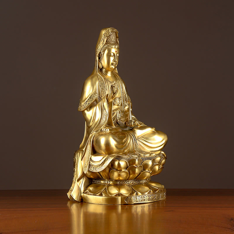 Kwan Yin Avalokitesvara Copper Buddha Statue 26in