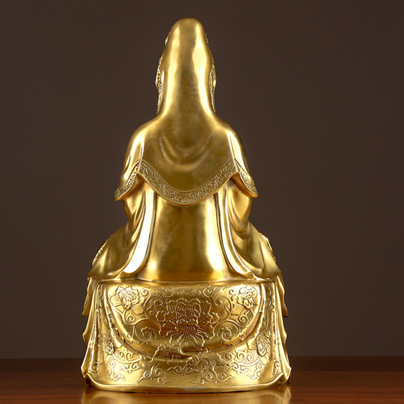 Kwan Yin Avalokitesvara Copper Buddha Statue 26in